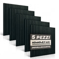 Set 5 Pannelli Decorativi Fonoassorbenti in Legno 60x60 cm – Rovere Nero