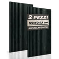 Pannelli set 2 pezzi Decorativi Fonoassorbenti in Legno Naturale – Rovere Nero 120×60 cm