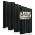 Pannelli set 4 pezzi Decorativi Fonoassorbenti in Legno Naturale – Rovere Nero 120×60 cm