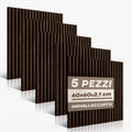 Set 5 Pannelli Decorativi Fonoassorbenti in Legno 60x60 cm – Fumo Scuro