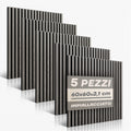 Set 5 Pannelli Decorativi Fonoassorbenti in Legno 60x60 cm – Rovere Grigio