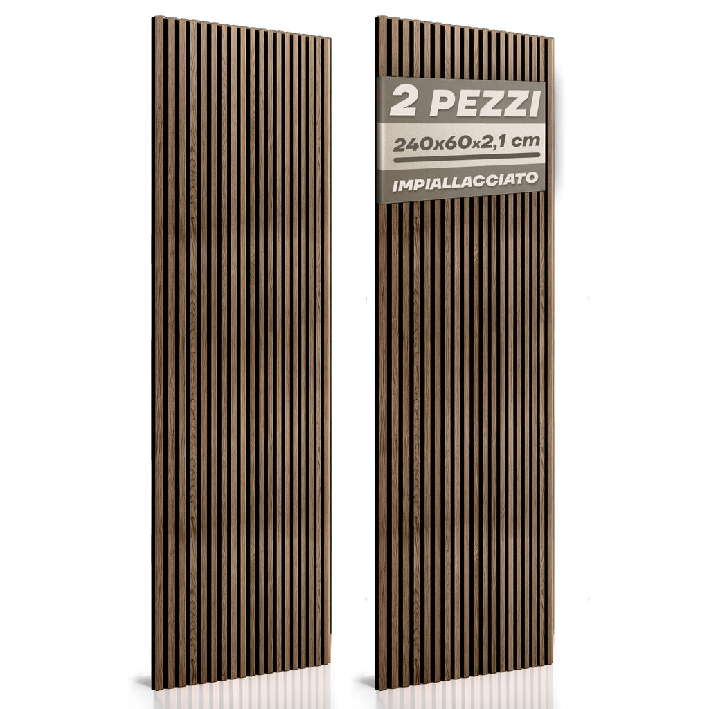 Set 2 pannelli fonoassorbenti fumo chiaro 240×60 cm