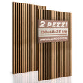 Pannelli set 2 pezzi Decorativi Fonoassorbenti in Legno Naturale – Teak 120×60 cm