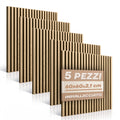 Set 5 Pannelli Decorativi Fonoassorbenti in Legno 60x60 cm – Rovere Bianco