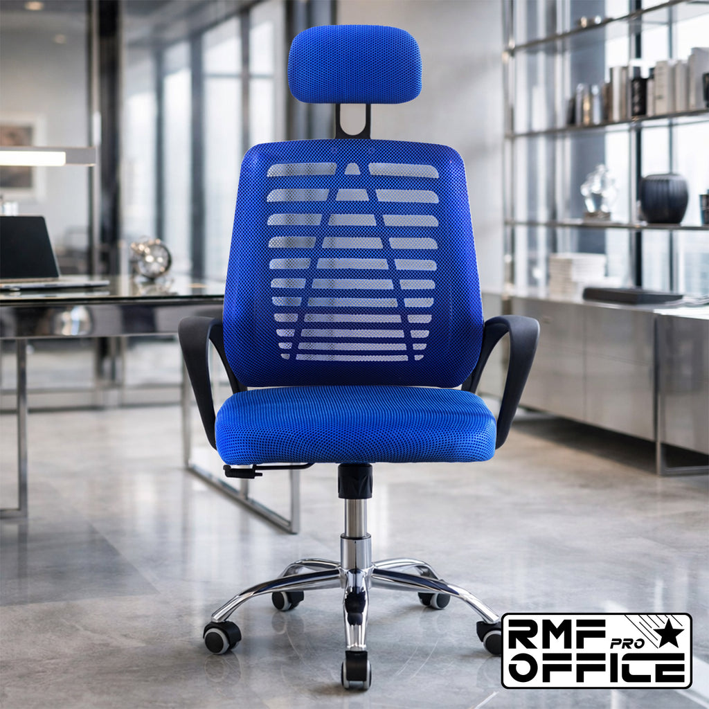 Sedia Ufficio Ergonomica Blu – Comfort Totale e Design Moderno