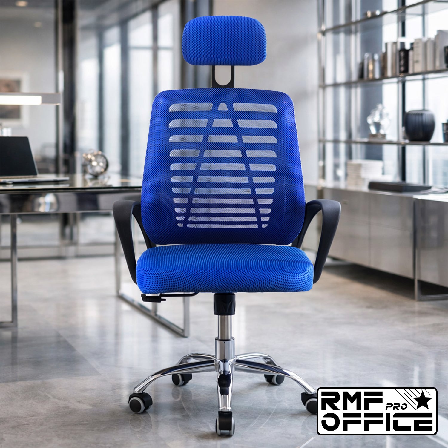 Sedia Ufficio Ergonomica Blu – Comfort Totale e Design Moderno