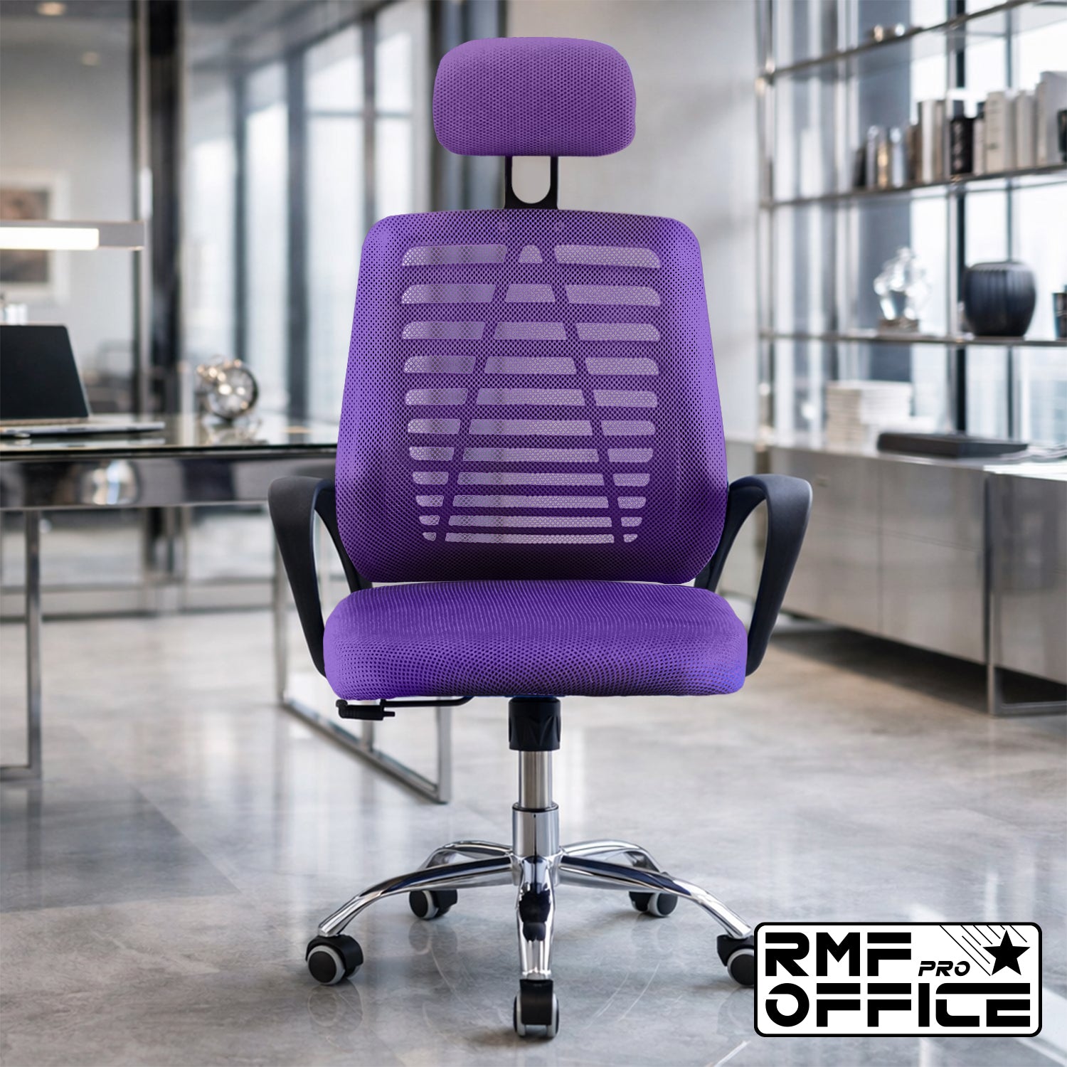 Sedia Ufficio Ergonomica Viola – Comfort Totale e Design Moderno