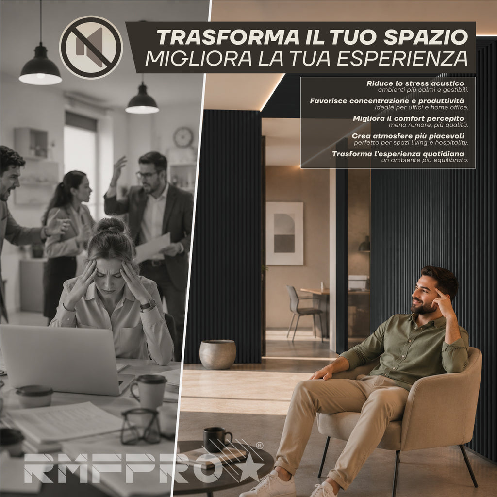 Pannello Decorativo Fonoassorbente in Legno Naturale – Rovere Nero 120×60 cm