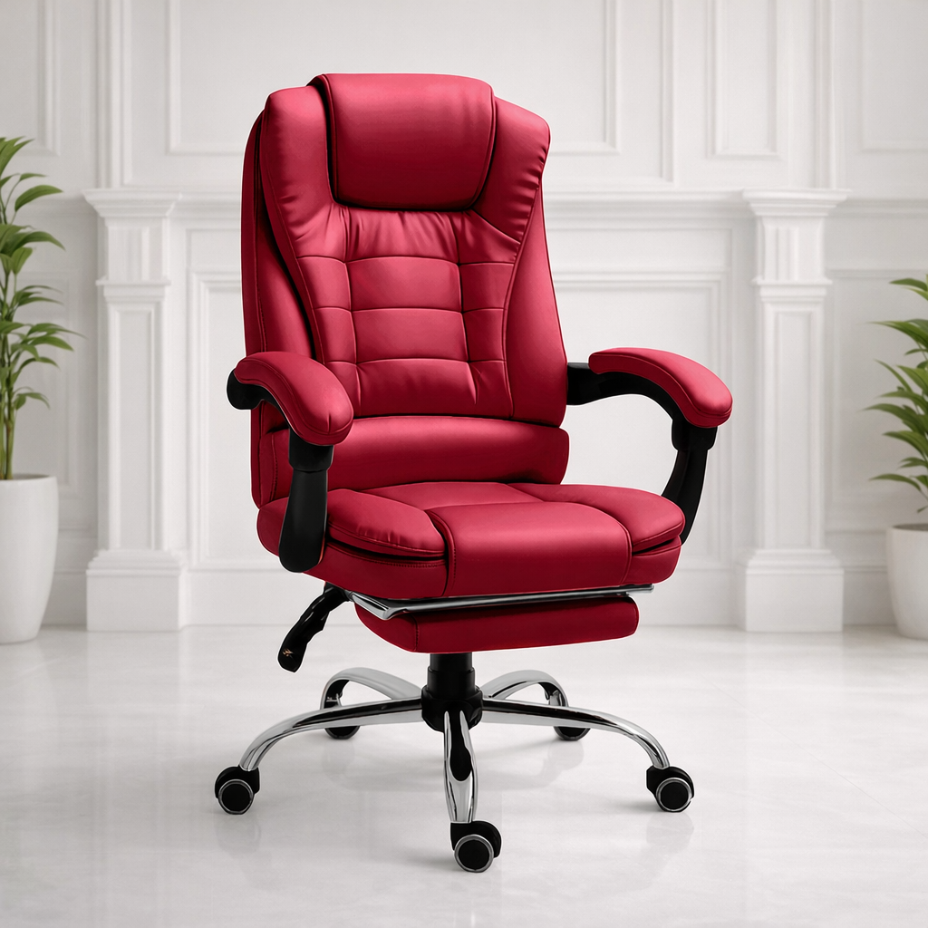 Sedia da Ufficio Rossa Ergonomica RMF – Eleganza e Comfort Professionale