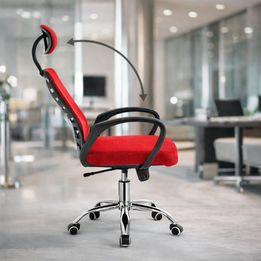Sedia Ufficio Ergonomica Rosso – Comfort Totale e Design Moderno