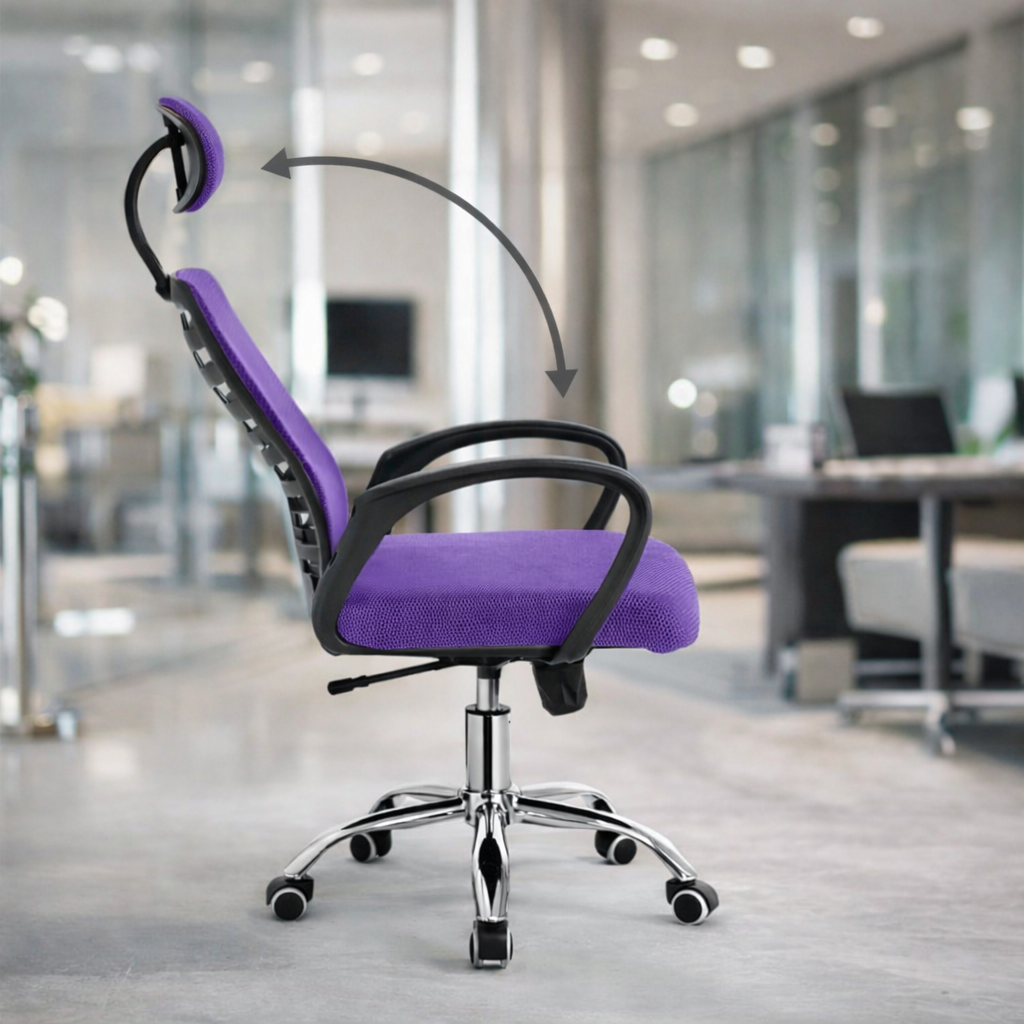 Sedia Ufficio Ergonomica Viola – Comfort Totale e Design Moderno