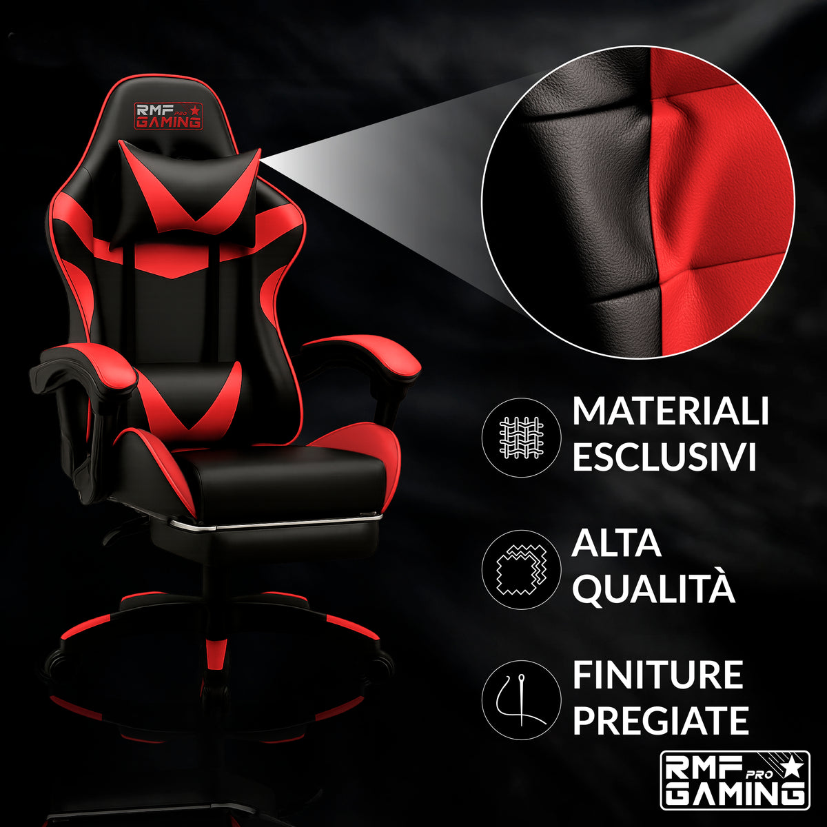 Sedia Gaming Ergonomica Rossa con Supporto Lombare – Comfort Professionale per PC e Ufficio