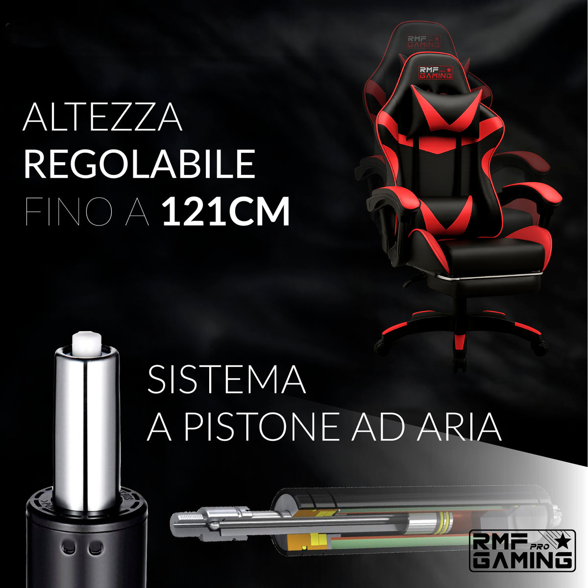 Sedia Gaming Ergonomica Rossa con Supporto Lombare – Comfort Professionale per PC e Ufficio