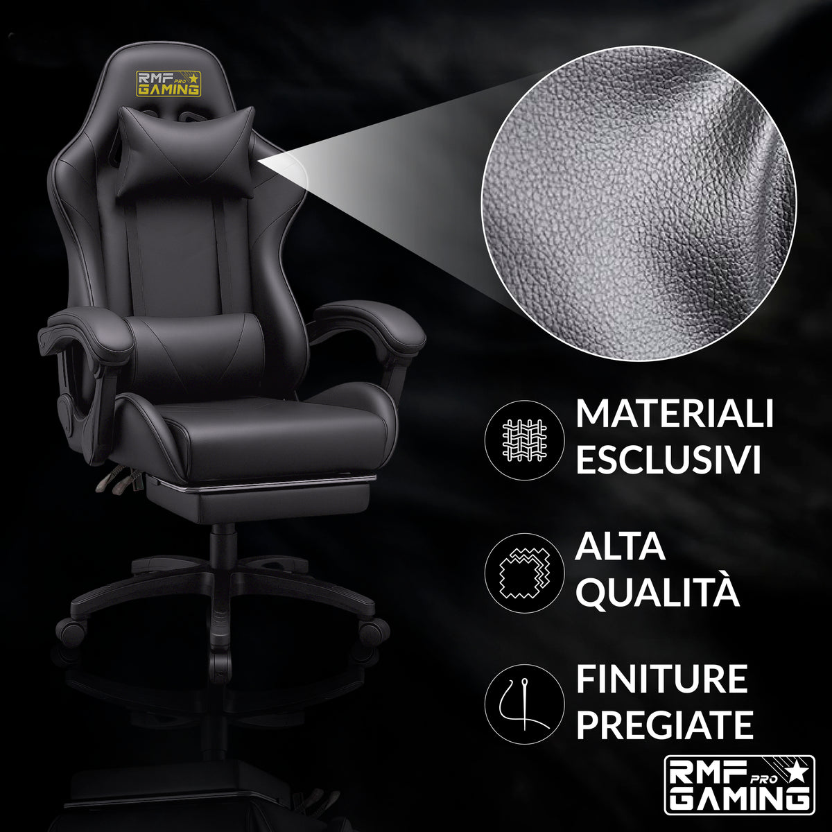 Sedia Gaming Nera Ergonomica Professionale – Comfort Totale per PC, Ufficio e Setup Gaming