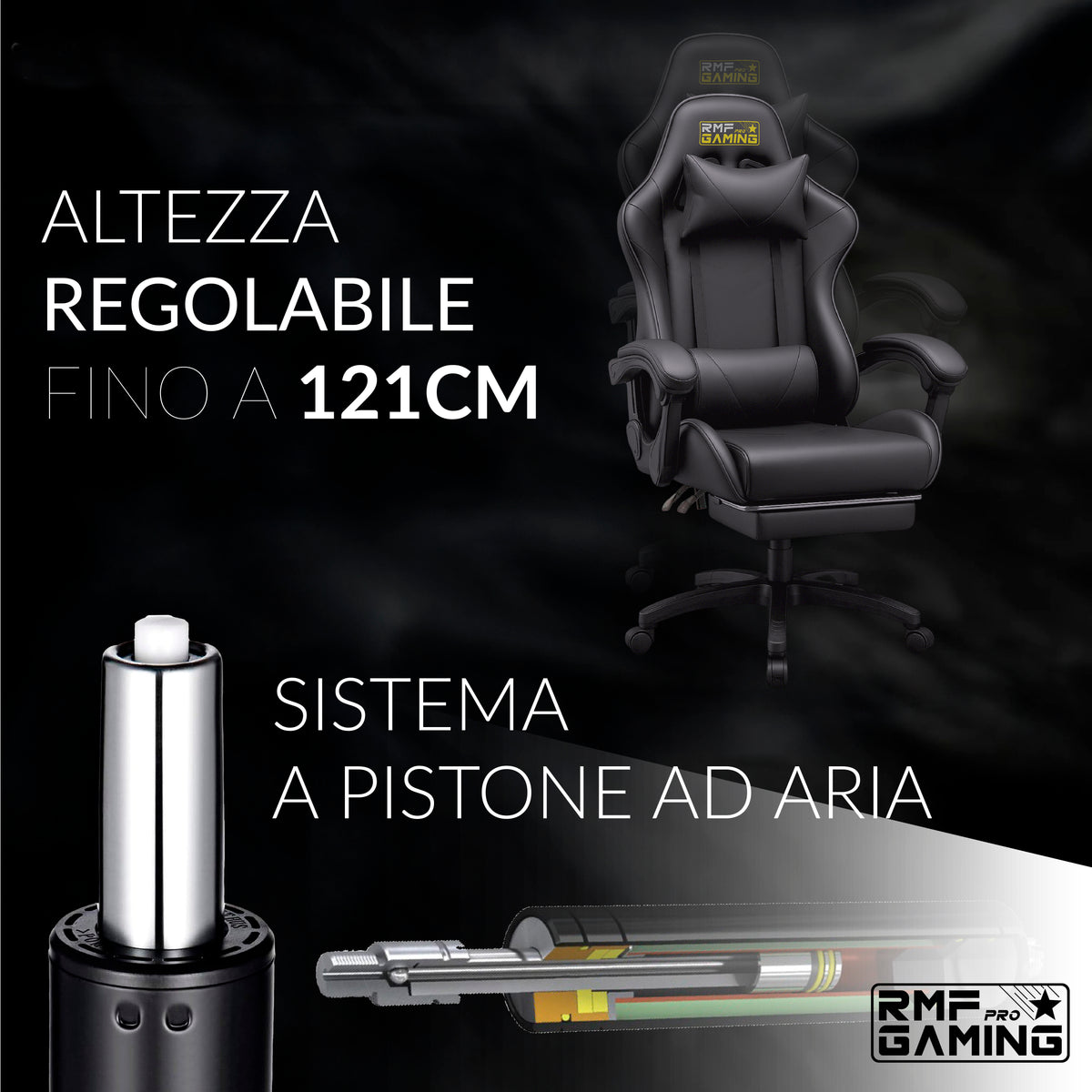 Sedia Gaming Nera Ergonomica Professionale – Comfort Totale per PC, Ufficio e Setup Gaming